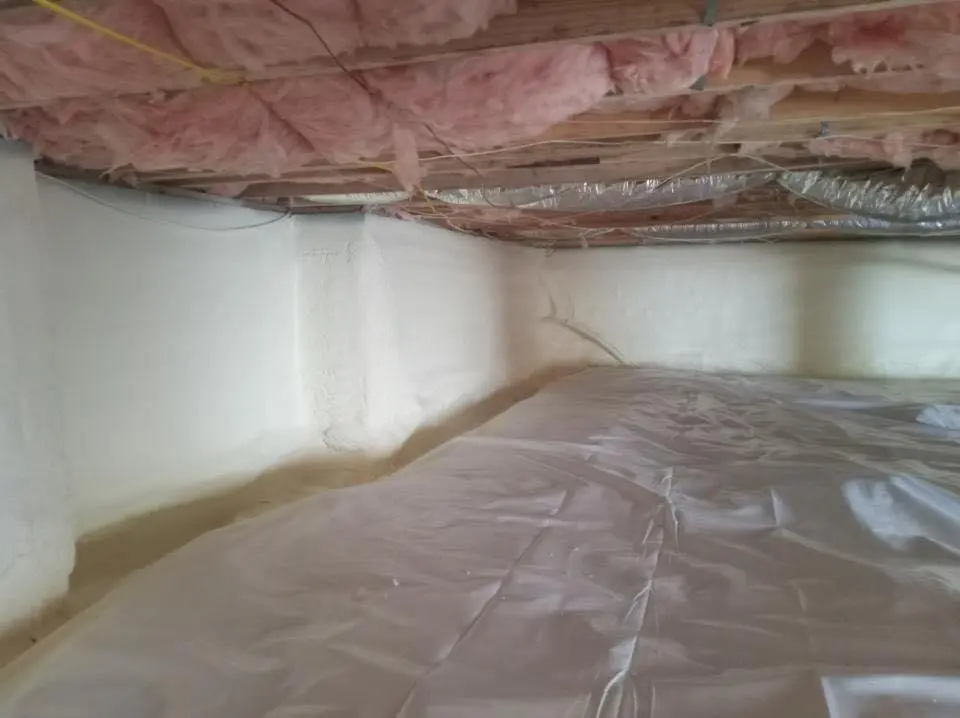 Crawl space encapsulation with closed-cell spray foam for Attic Insulation in Dallas